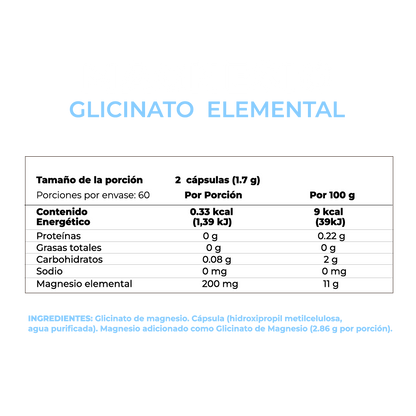 Magnesio Glicinato - 120 Cápsulas