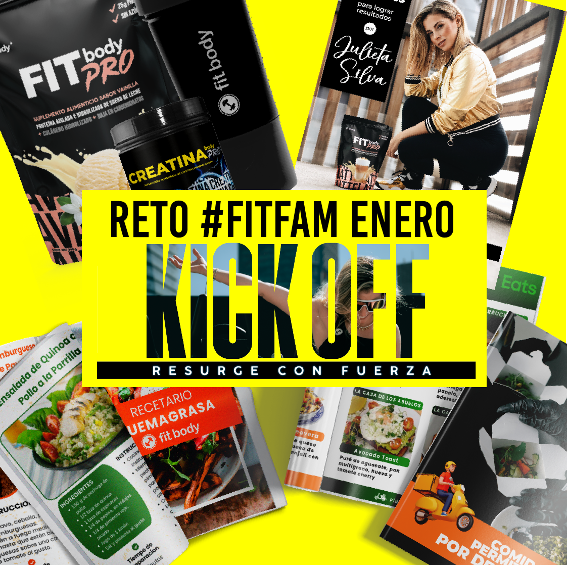 Kick Off Proteína Fitbody PRO + Creatina + Shaker + Reto Enero